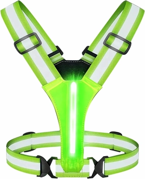 LED Reflective Vest Safety Gear, High Visibility Light Up Vest with 3 Light Mode for Night Walking Cycling