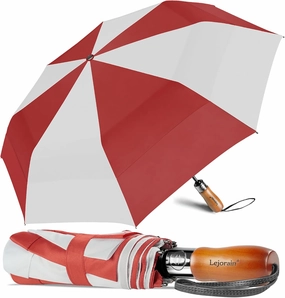 Lejorain 54 inch Golf Umbrella Collapsible - Large Portable Travel Umbrella Compact Auto Open Close Heavy Duty Windproof Vented Umbrella