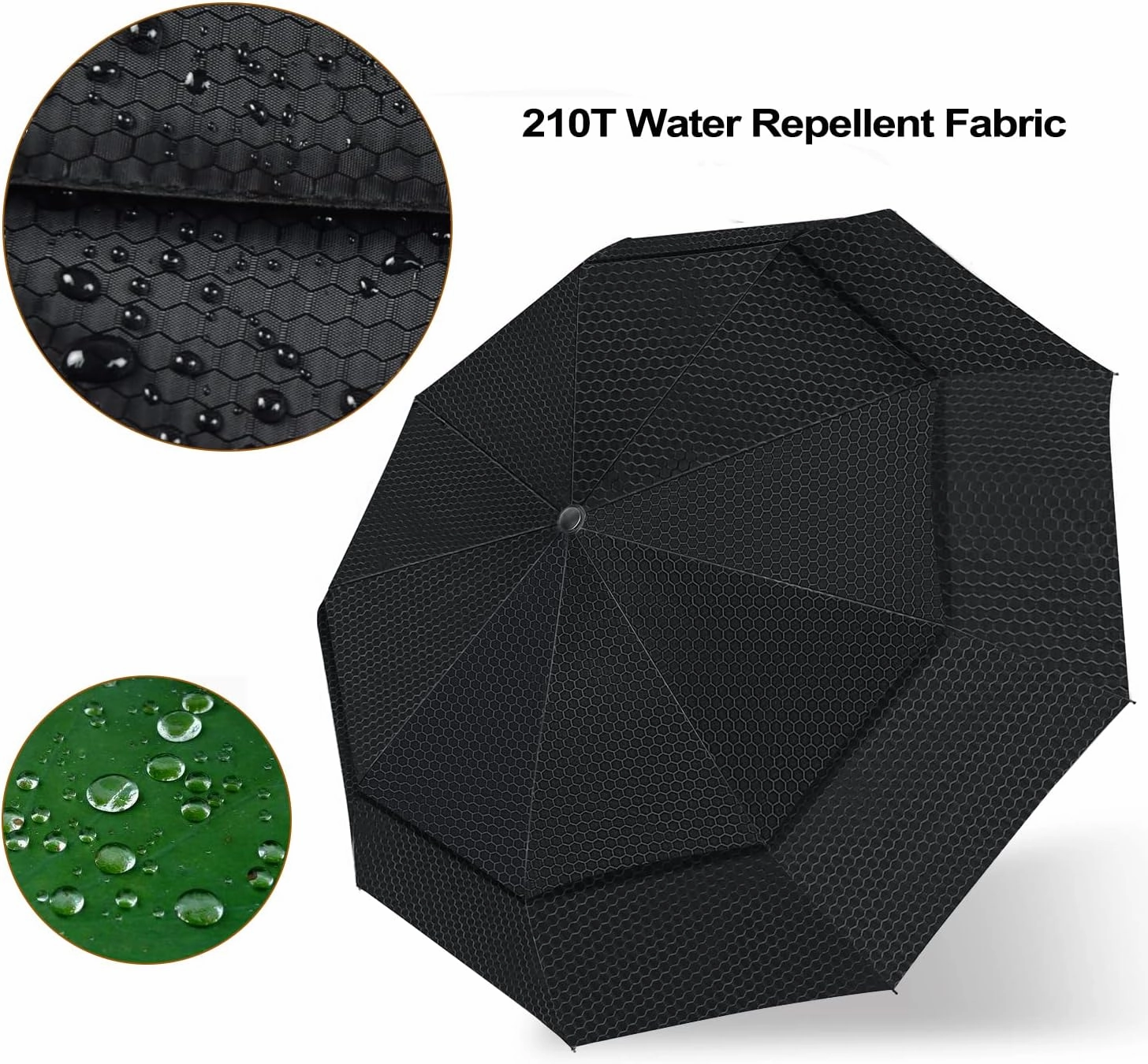 Lejorain Large Compact Golf Umbrella - Oversized Auto Open Close Folding Golf Umbrella Travel 210T Dupont Teflon Coated Vented Windproof Double Canopy for Women Men