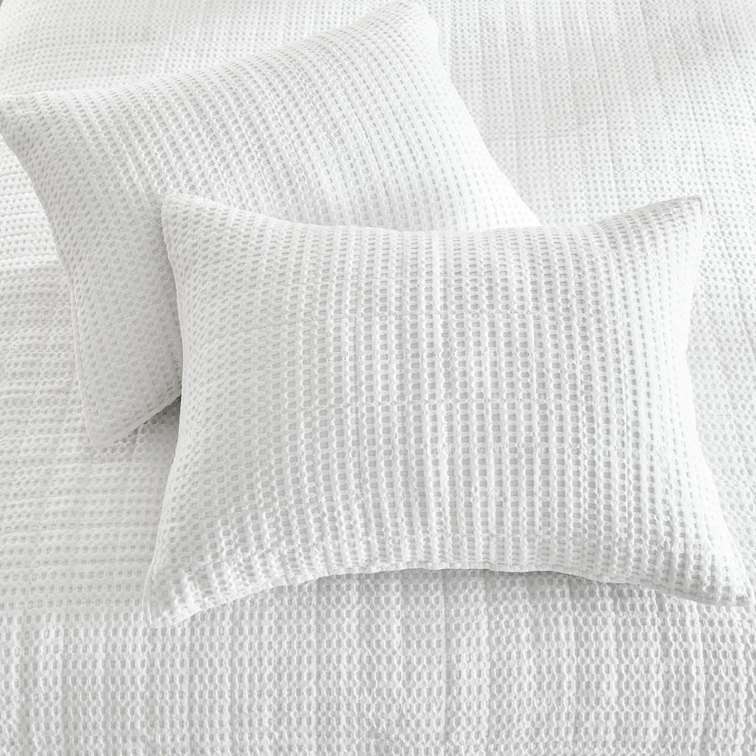 Levtex Home - Mills Waffle - King/Cal King Quilt Set - Bright White Cotton Waffle - Quilt Size (106 x 92in.), Sham Size (36 x 20in.)