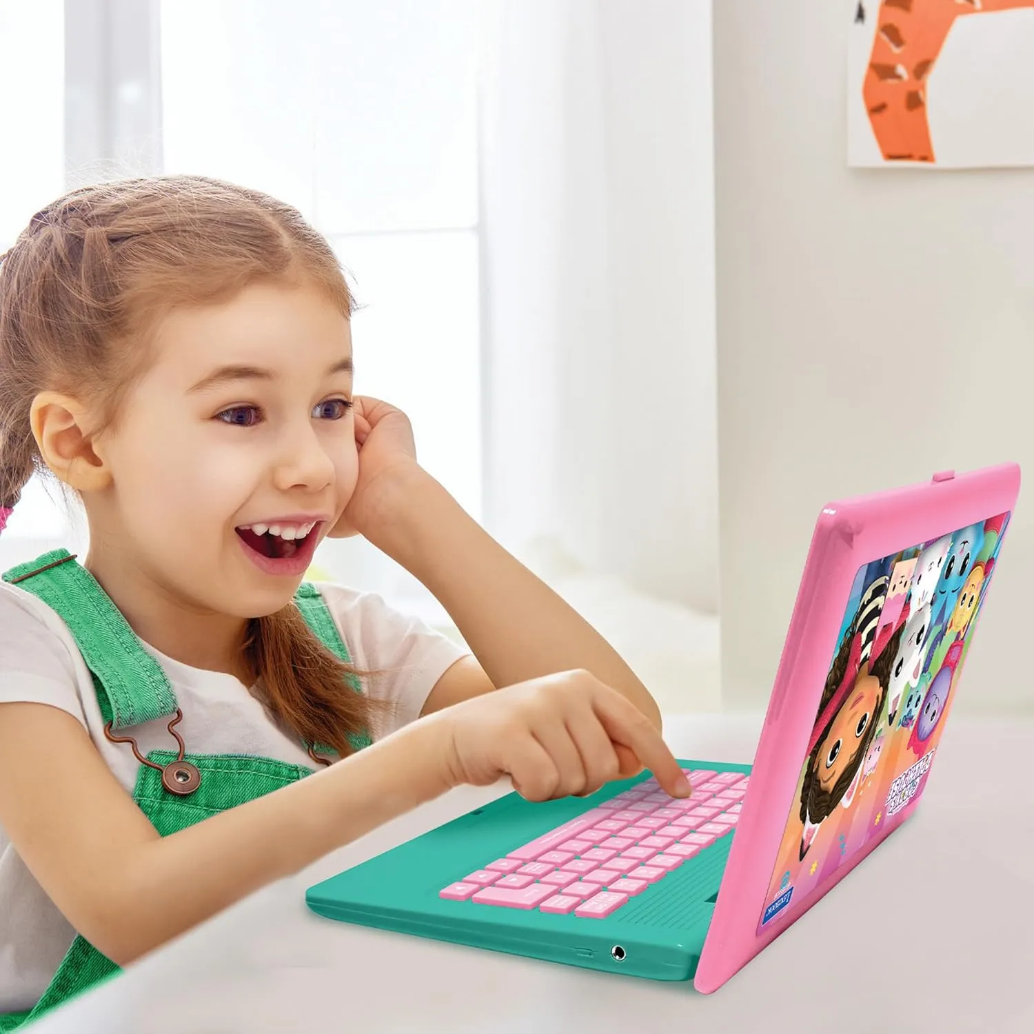 Lexibook, Gabby's Dollhouse German and English Bilingual Educational Computer, 124 Activities in Language, Writing, Math, Logic, Music and Games, Pink/Blue, JC598GDHi3