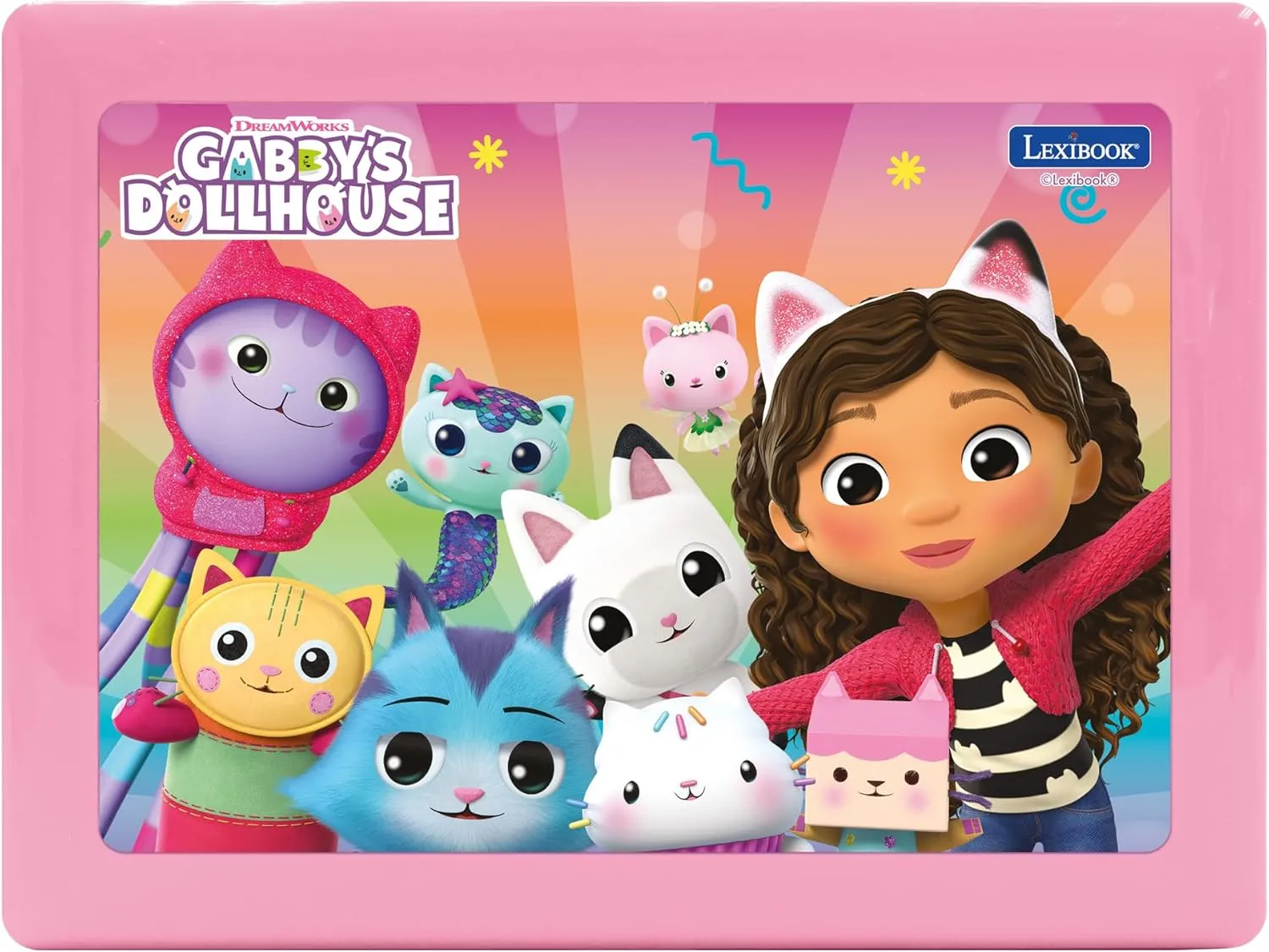 Lexibook, Gabby's Dollhouse German and English Bilingual Educational Computer, 124 Activities in Language, Writing, Math, Logic, Music and Games, Pink/Blue, JC598GDHi3