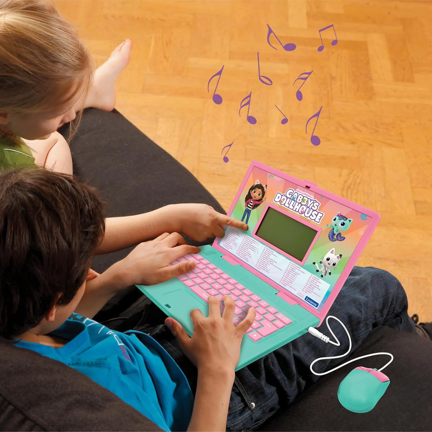 Lexibook, Gabby's Dollhouse German and English Bilingual Educational Computer, 124 Activities in Language, Writing, Math, Logic, Music and Games, Pink/Blue, JC598GDHi3