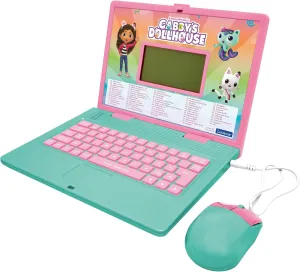 Lexibook, Gabby's Dollhouse German and English Bilingual Educational Computer, 124 Activities in Language, Writing, Math, Logic, Music and Games, Pink/Blue, JC598GDHi3