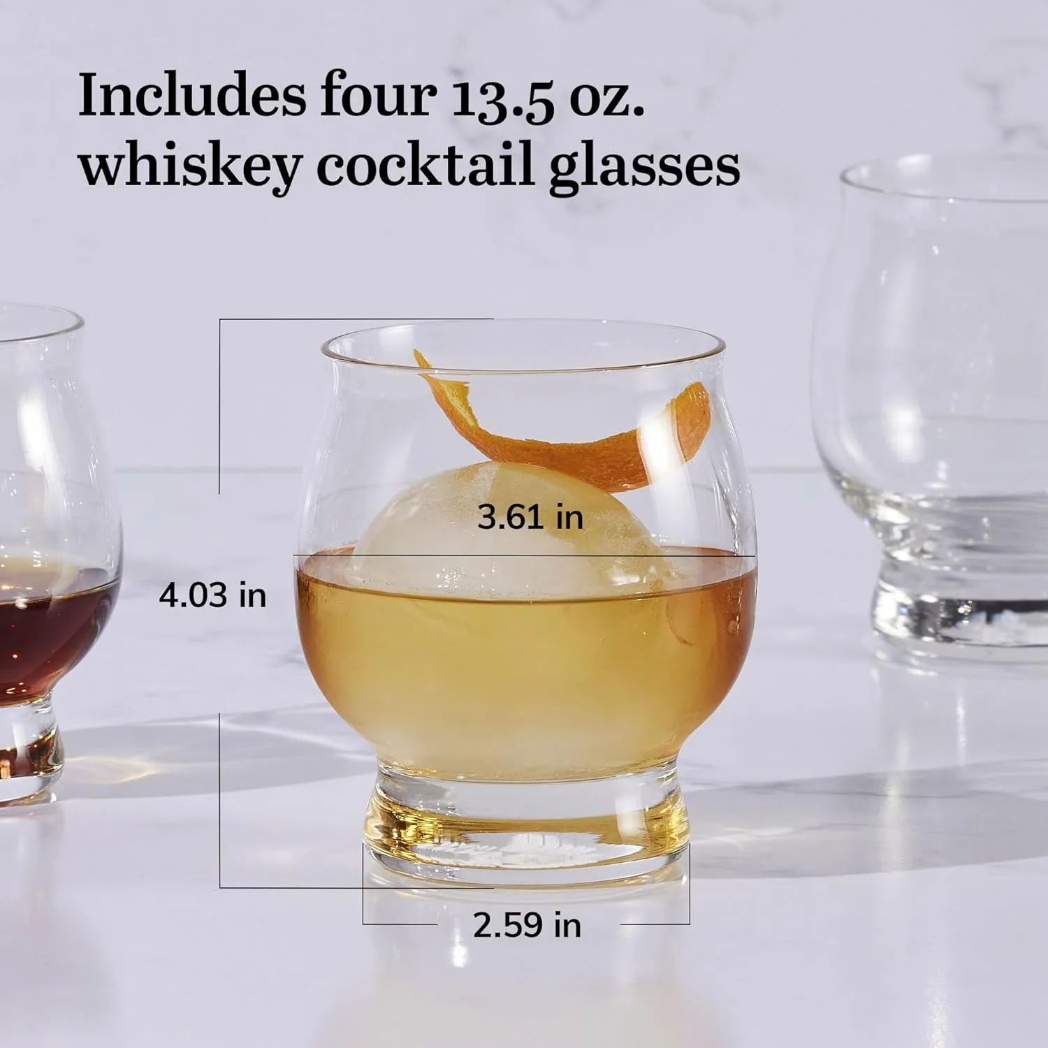 Libbey Signature Whiskey Bourbon Glasses Set of 4, Kentucky Bourbon Trail Whiskey Bar Cocktail Glasses, Tasting Whiskey Glasses for Men