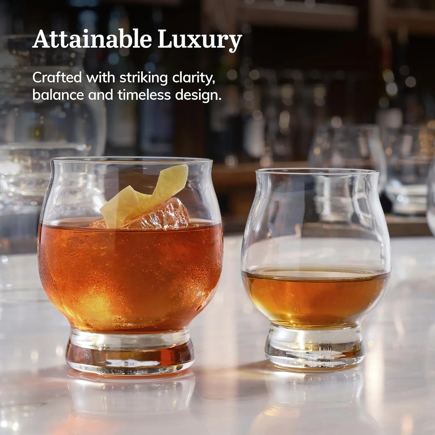 Libbey Signature Whiskey Bourbon Glasses Set of 4, Kentucky Bourbon Trail Whiskey Bar Cocktail Glasses, Tasting Whiskey Glasses for Men
