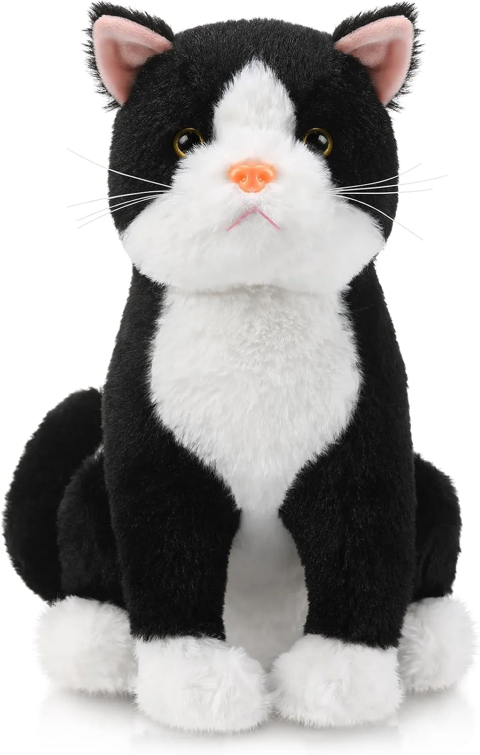 Libima 13 Inch Tuxedo Cat Stuffed Animal Realistic Black and White Cat Plush Soft Stuffed Tuxedo Kitten Plushie for Birthday Gifts Pet Party Favors Bedroom Sofa Decors