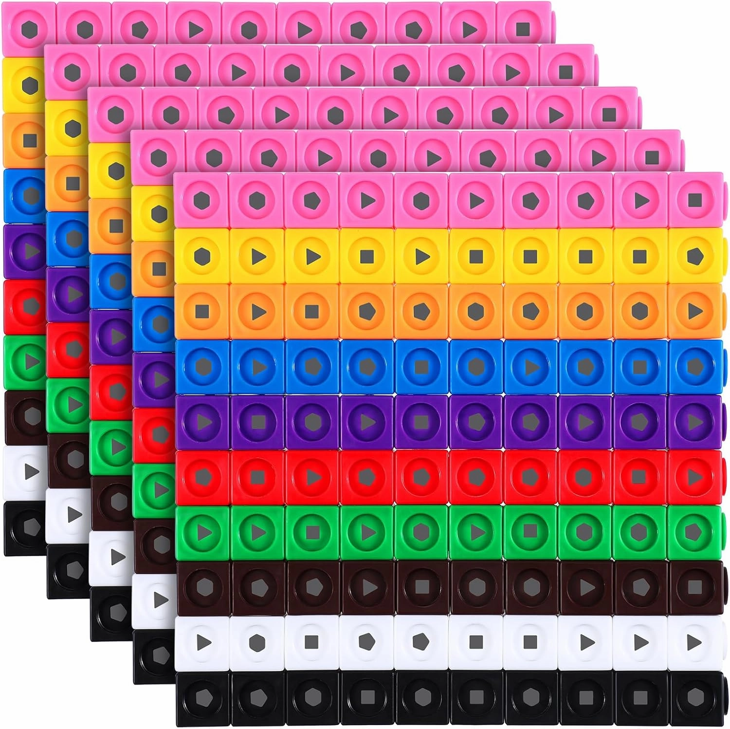 Libima 500 Pieces Math Manipulatives Cubes Set Number Toy Blocks Linking Colorful Cubes Math Cubes for Aged 6  Counting Cubes Blocks Educational Cube Toys Math Counter Preschool Learning Activities