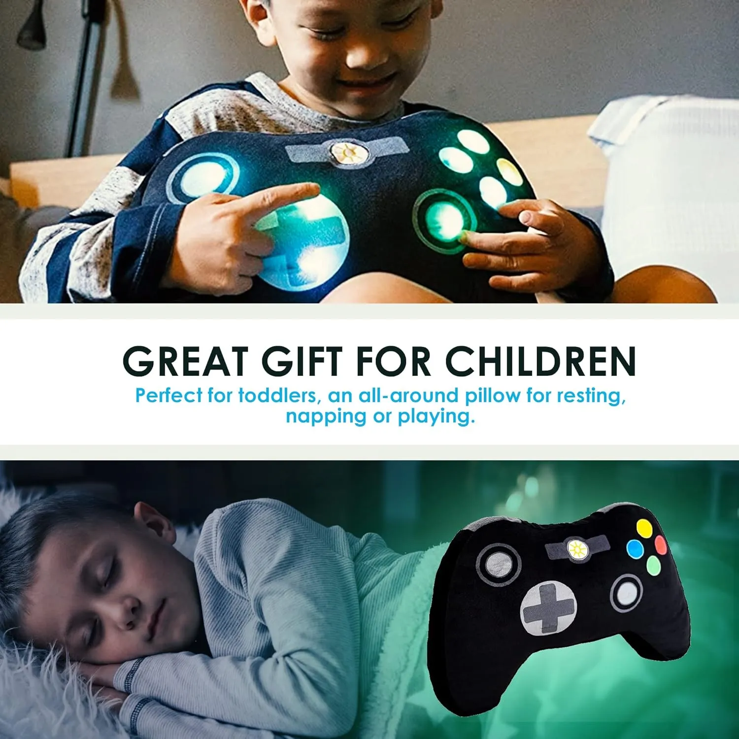 Light Up Pillow for Kids, Plush Led Night Light for Boys and Girls, Oeko TEX Certified, Toddler’s Light Up Sleeping Toy, Robot
