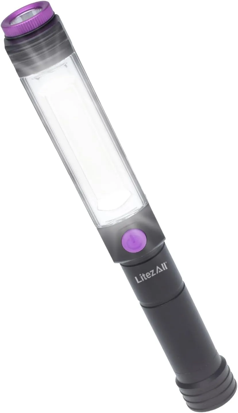 LitezAll Dual Function Task Light with UV Flashlight, Compact LED Utility Light with Built-In Ultraviolet Black Light for Inspection, Detection, Work, and Everyday Use