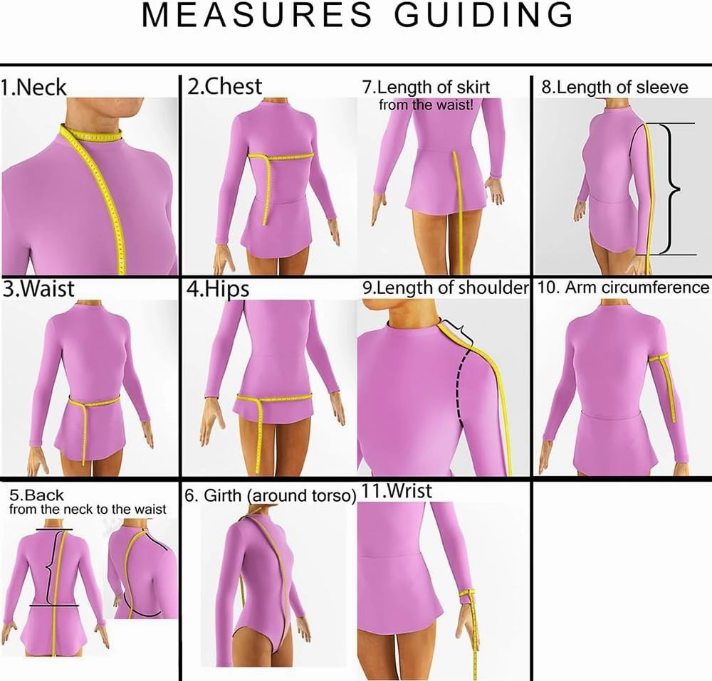 LIUHUO Figure Skating Dress Gradient Purple Mesh Skirt Girl Hook Sleeves Competition Performance