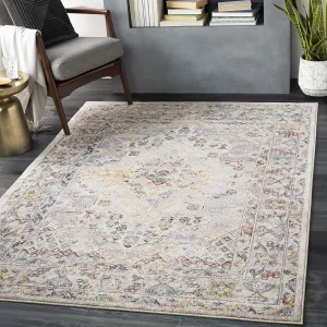 Livabliss Anja Oriental Medallion Area Rug,5'2" x 7',Taupe