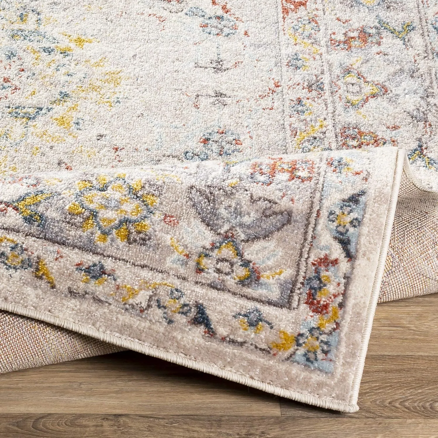 Livabliss Anja Oriental Medallion Area Rug,5'2" x 7',Taupe
