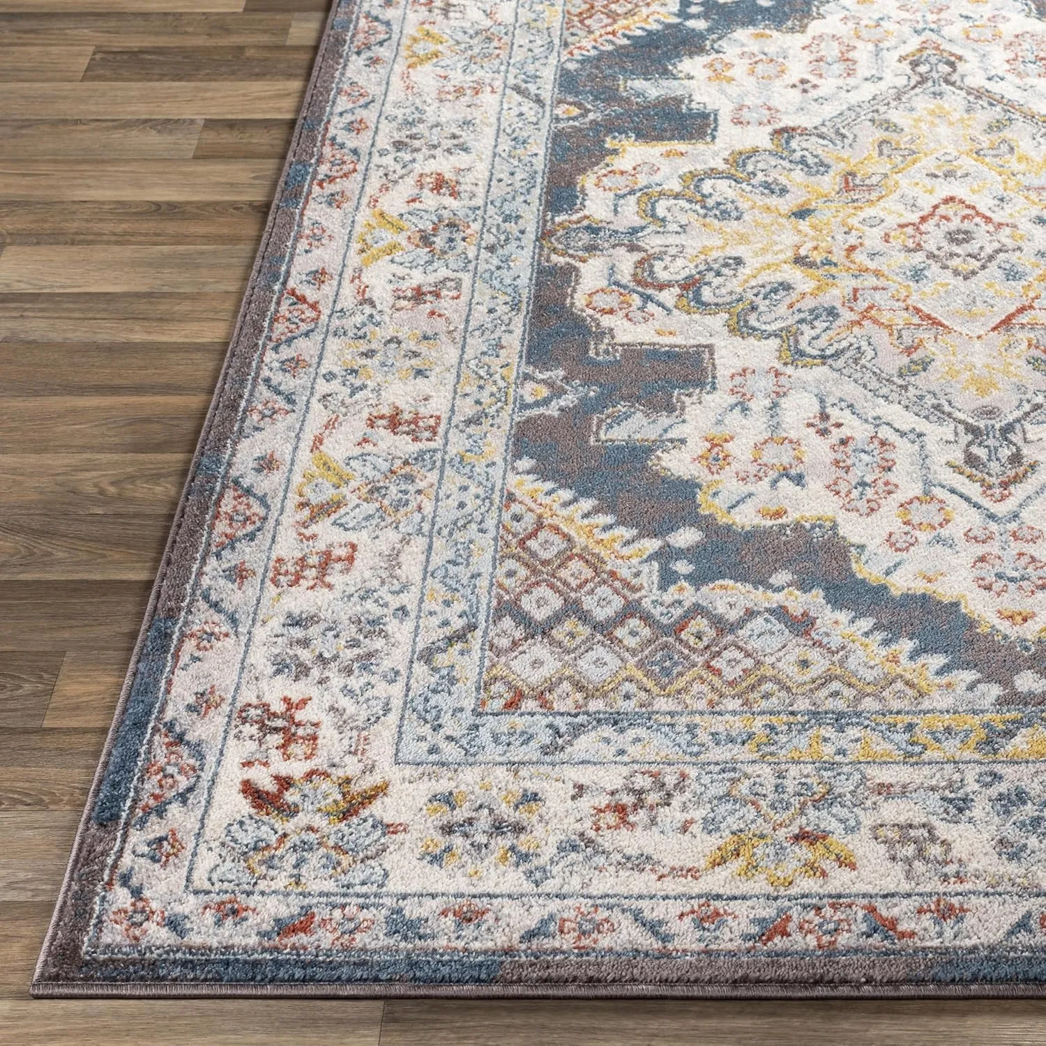 Livabliss Anja Oriental Medallion Area Rug,5'2" x 7',Teal