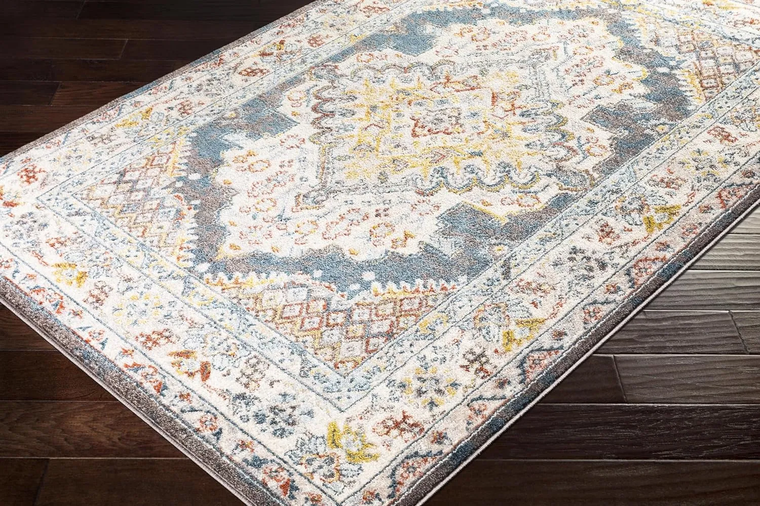 Livabliss Anja Oriental Medallion Area Rug,5'2" x 7',Teal