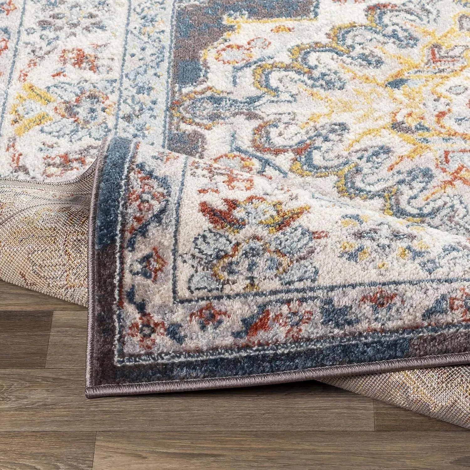 Livabliss Anja Oriental Medallion Area Rug,5'2" x 7',Teal