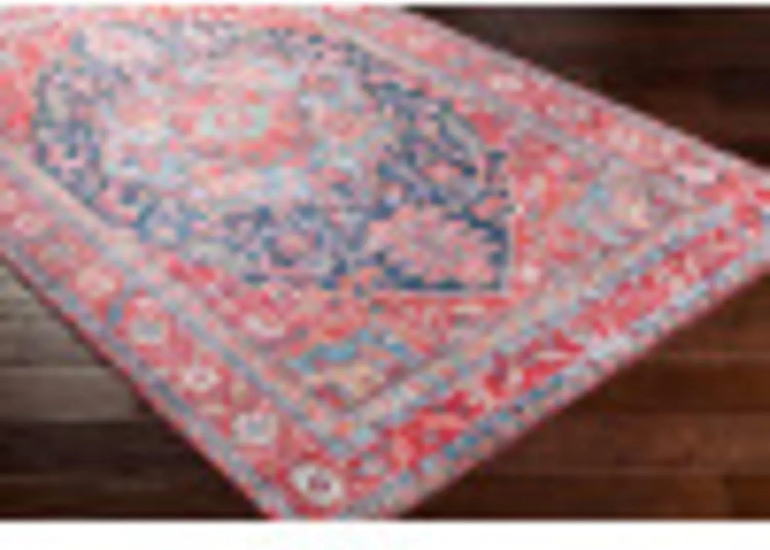 Livabliss Luis Vintage Medallion Area Rug, 7 ft 6 in x 9 ft 6 in, Bright Red/Navy