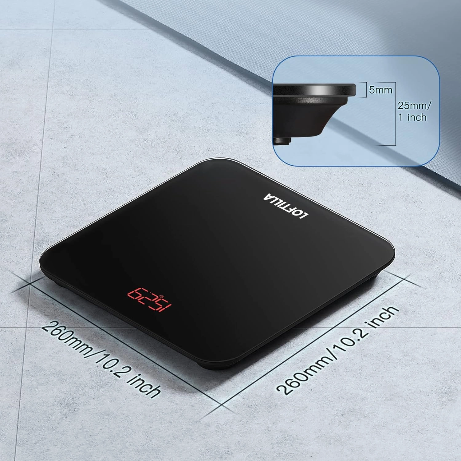 LOFTILLA Smart Scale for Body Weight, Weight Scale, Digital Bathroom Scales, Scale with BMI, Body Fat, Muscle Mass, Apple Health Compatible
