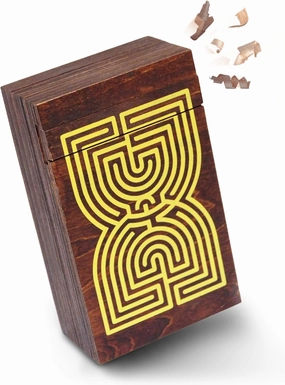 Logica Puzzles Art. Labyrinth Puzzle Box - Wooden Brain Teaser - Secret Safe - Difficulty 5/6 Incredible - Leonardo da Vinci Collection