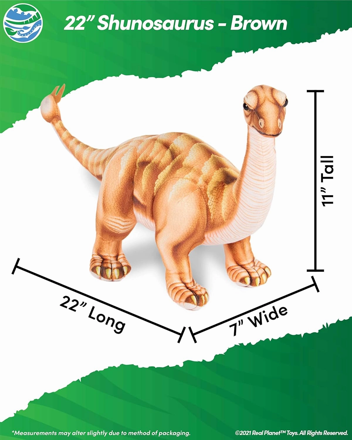 Long Neck Dinosaur Plush - Brontosaurus Dinosaur, Stuffed Animal for Boys & Girls, Cute Dino, Plush Toys, Dino Gifts, Birthday Plushies, Jurassic Toy (22" Long)