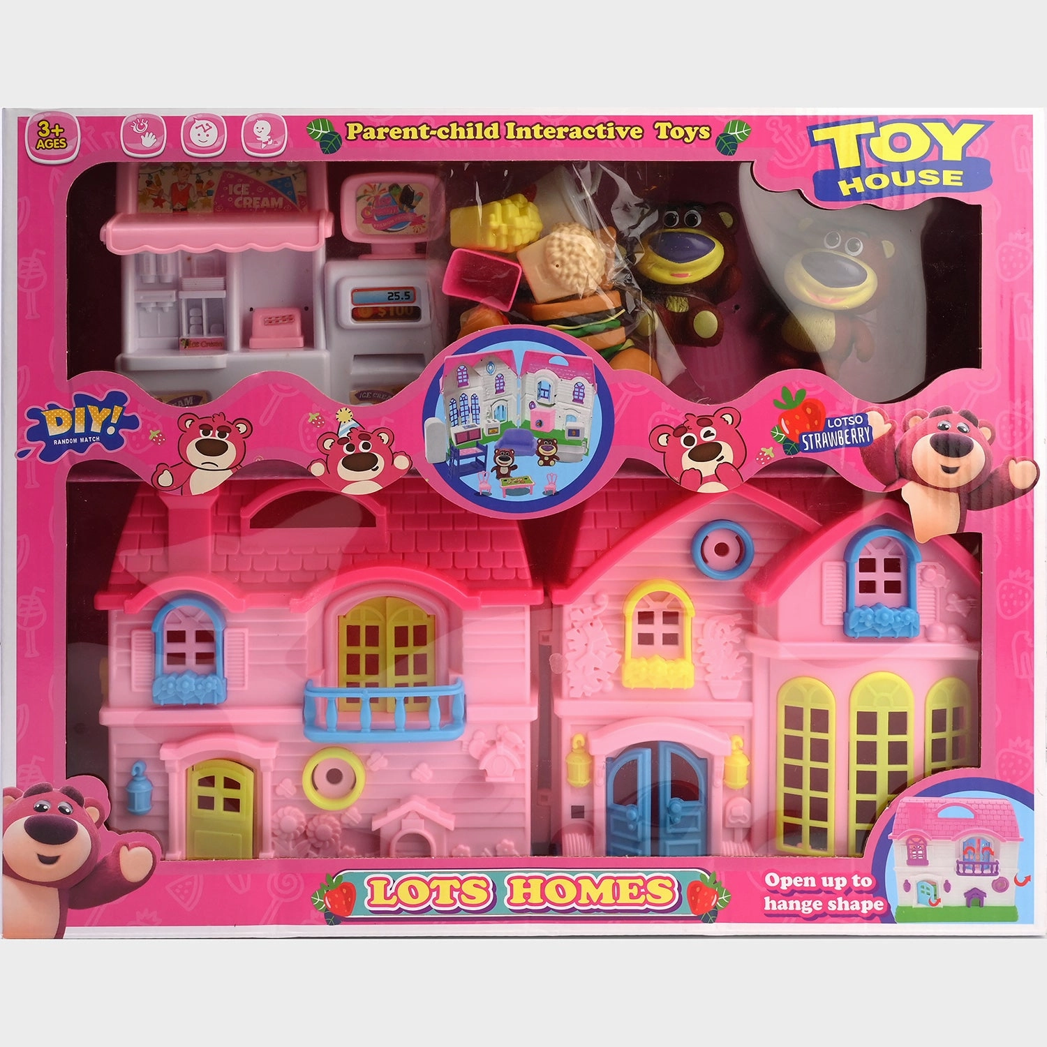 Lots Homes | Strawberry-Themed DIY Toy House Set