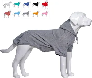 Lovelonglong Blank Basic Hoodie Sweatshirt for Dogs 100% Cotton Fits Small Medium Dachshund Large Dog Gray XL