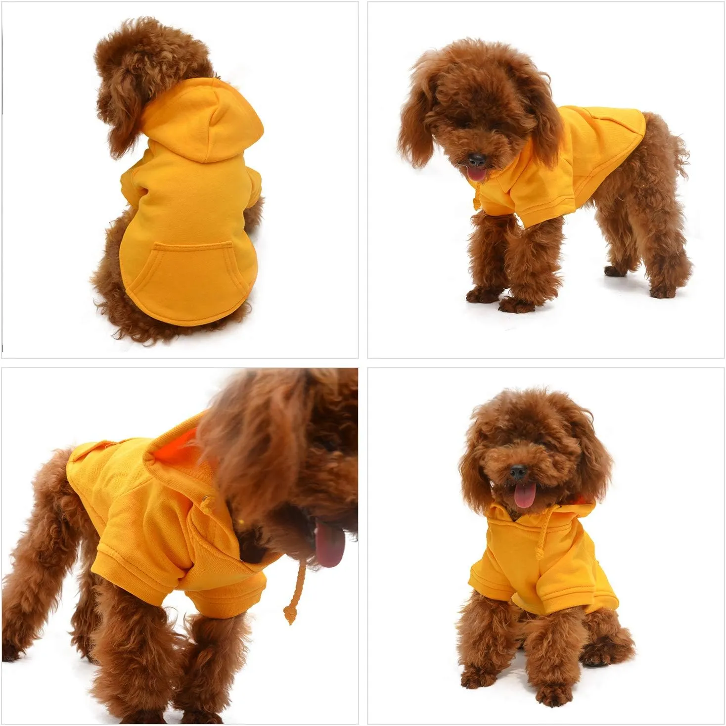Lovelonglong Blank Basic Hoodie Sweatshirt for Dogs 100% Cotton Fits Small Medium Dachshund Large Dog Orange XL
