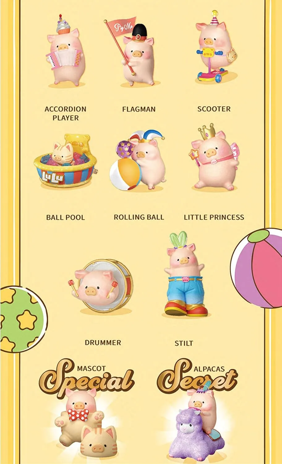 Lulu The Piggy Celebration Series 8PCs Cute Pig Figures Collectible Toys Kawaii Birthday Gifts