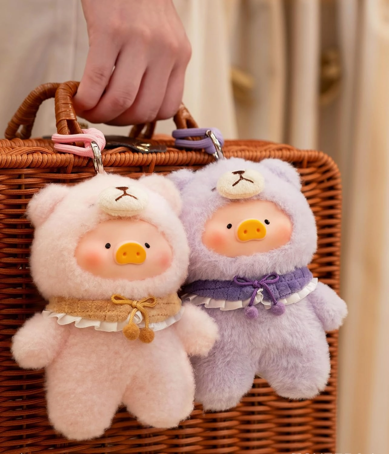 Lulu The Piggy Pig Vintage Bunny Bear Joyful Time Series Blind Box Figures 1PC Plush Cute Collectible Toys Kawaii Birthday Gifts