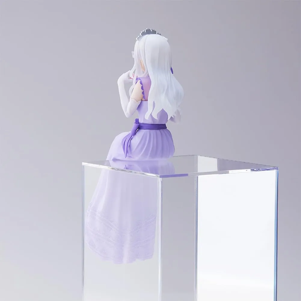 LUNK Emilia Figure Sittng Pose Anime Figure Model 14cm Emilia Statue Action Figure Desktop Ornaments Collectible Gift for Fans
