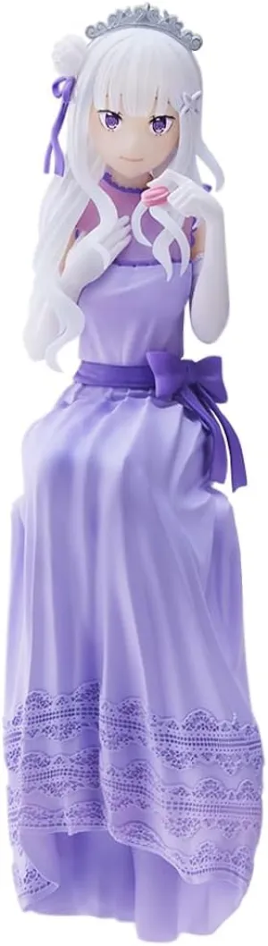 LUNK Emilia Figure Sittng Pose Anime Figure Model 14cm Emilia Statue Action Figure Desktop Ornaments Collectible Gift for Fans