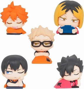 LUNK 5pcs Kuroo Tetsurou Kozume Kenma Figures Set 6cm Tobio Kageyama Action Figures Cute Sitting Pose Figurine Anime Cake Topper Desktop Collection Gifts