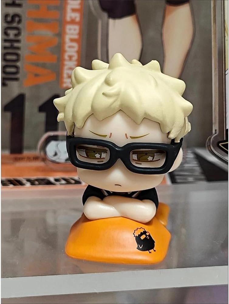 LUNK 5pcs Kuroo Tetsurou Kozume Kenma Figures Set 6cm Tobio Kageyama Action Figures Cute Sitting Pose Figurine Anime Cake Topper Desktop Collection Gifts
