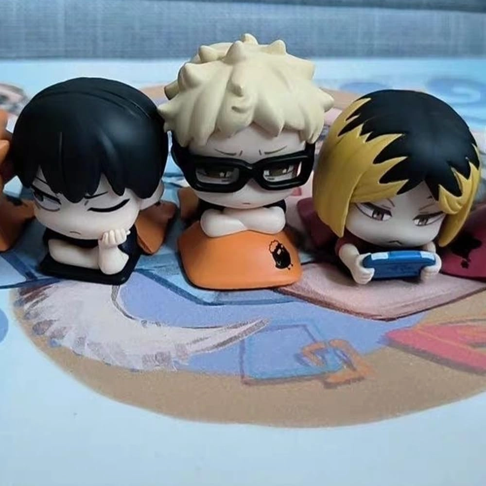 LUNK 5pcs Kuroo Tetsurou Kozume Kenma Figures Set 6cm Tobio Kageyama Action Figures Cute Sitting Pose Figurine Anime Cake Topper Desktop Collection Gifts