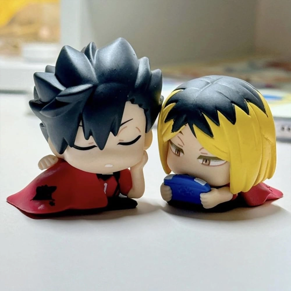 LUNK 5pcs Kuroo Tetsurou Kozume Kenma Figures Set 6cm Tobio Kageyama Action Figures Cute Sitting Pose Figurine Anime Cake Topper Desktop Collection Gifts