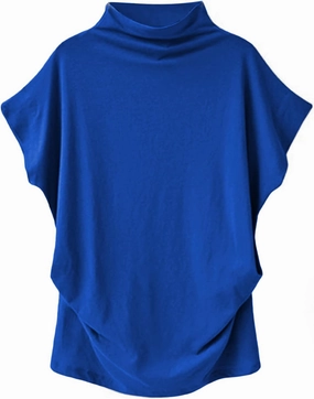 LYANER Women's Casual Mock Neck Ruffle Short Sleeve Summer Blouse Shirt Top