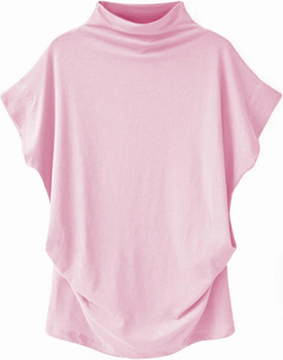 LYANER Women's Casual Mock Neck Ruffle Short Sleeve Summer Blouse Shirt Top