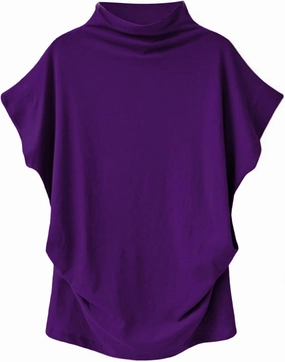 LYANER Women's Casual Mock Neck Ruffle Short Sleeve Summer Blouse Shirt Top