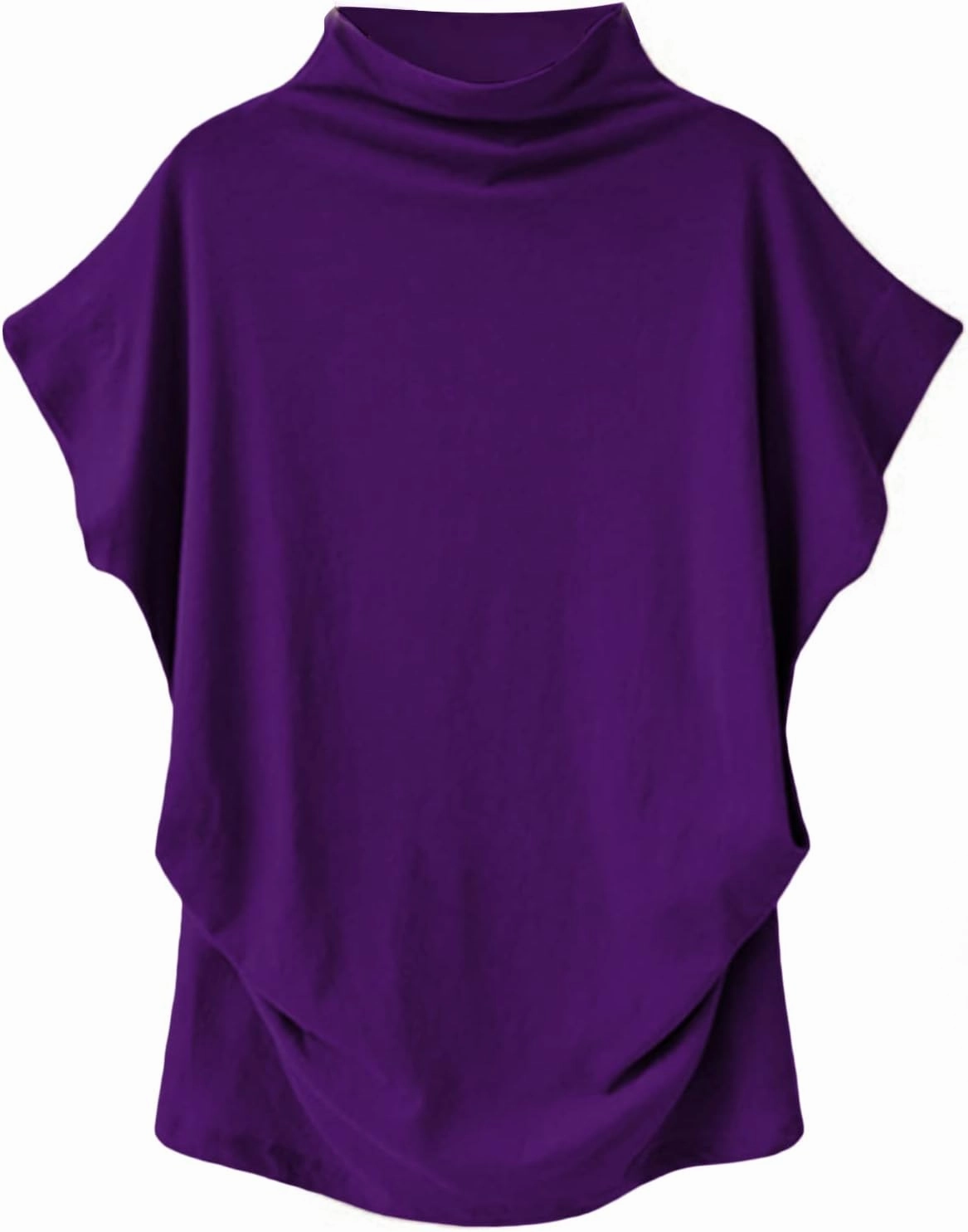 LYANER Women's Casual Mock Neck Ruffle Short Sleeve Summer Blouse Shirt Top