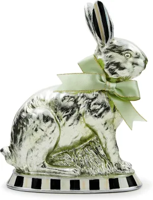 MACKENZIE-CHILDS Bunny Figure, Spring and Easter Rabbit Decor, Calico Foil Small Bunny