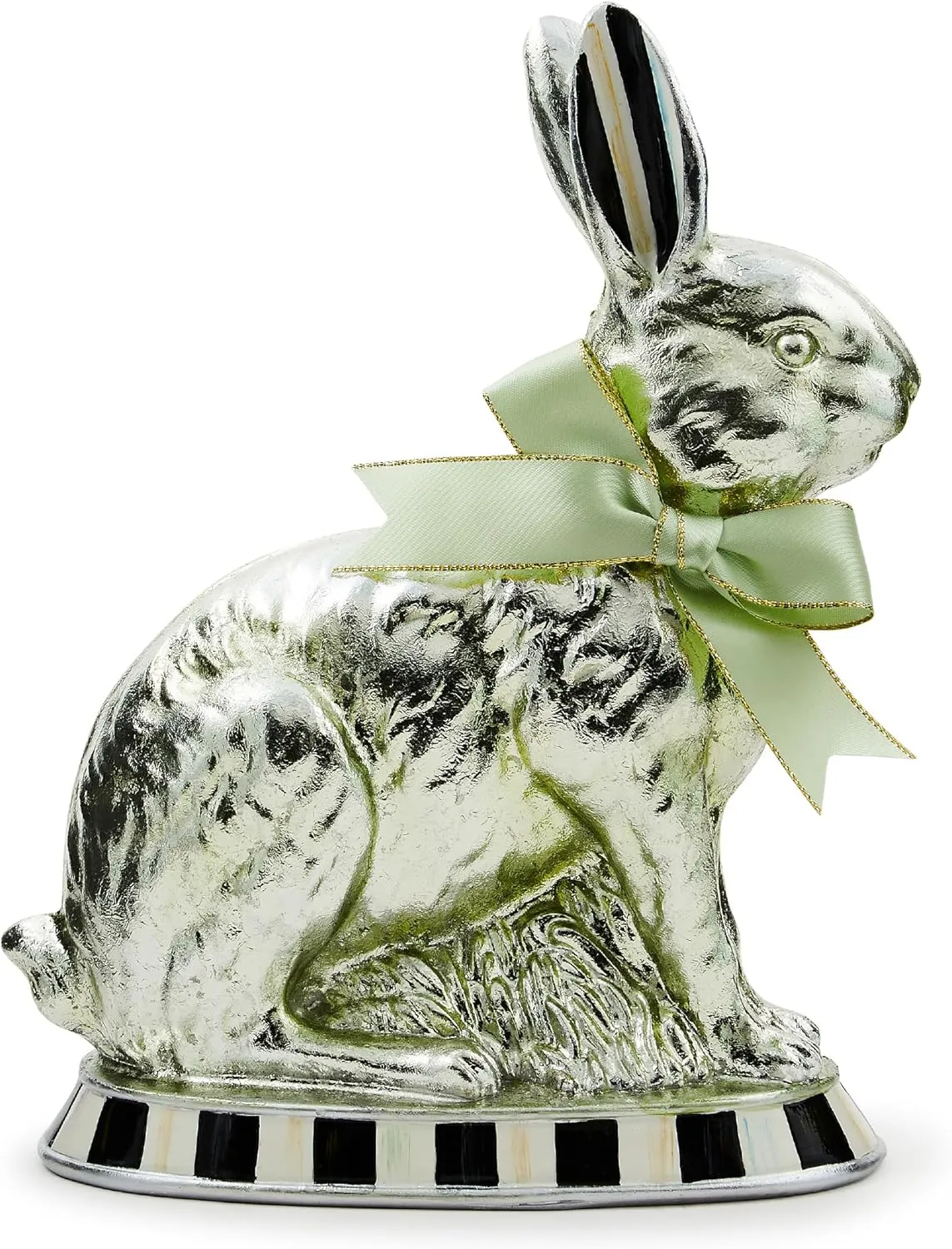 MACKENZIE-CHILDS Bunny Figure, Spring and Easter Rabbit Decor, Calico Foil Small Bunny