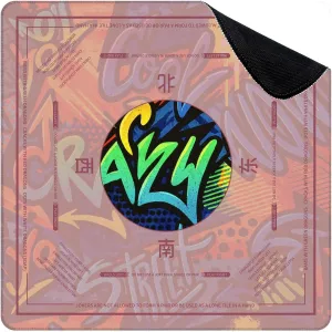 Mahjong Mat for Table Abstract bright graffiti bricks paint drips words graffiti style 31.5" x 31.5" Non-Slip Noise-Reducing Game Mat Premium Mahjong Accessories for Poker Dominoes Board Games