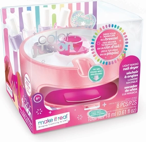 Make It Real - Color Fusion Light Up Nail Dryer - Kids Manicure Kit with Dryer - Nail Polish Set for Girls & Teens - Includes 4 Nail Polish Colors, Nail Dryer, Nail File, & Cuticle Pusher - Ages 8 