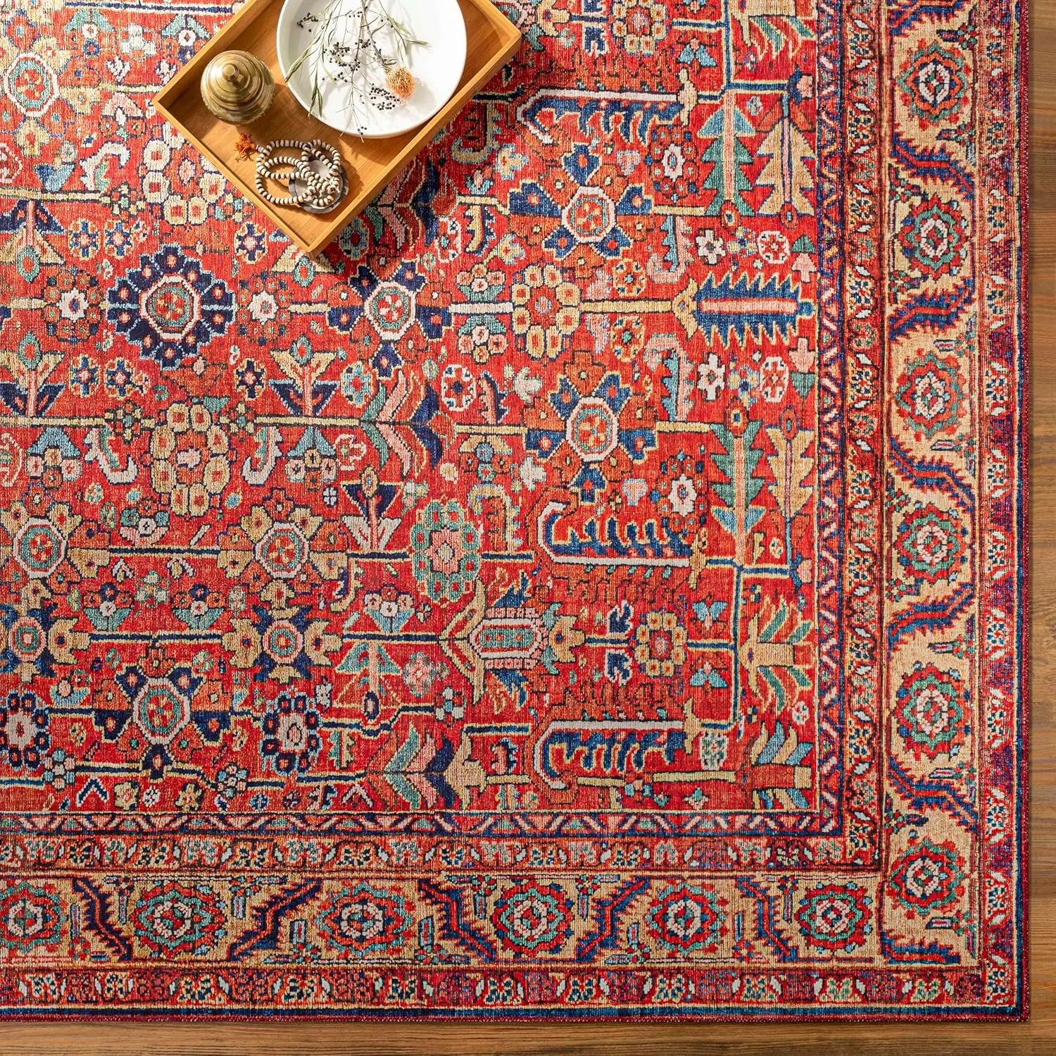 Mark&Day Area Rugs, 3x8 Loveren Traditional Bright Red Runner Area Rug, Red Carpet for Hallway, Kitchen, Bedroom or Living Room (2'6" x 7'6" Runner)