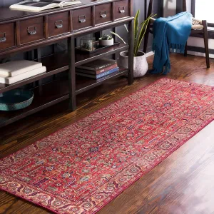 Mark&Day Area Rugs, 3x8 Loveren Traditional Bright Red Runner Area Rug, Red Carpet for Hallway, Kitchen, Bedroom or Living Room (2'6" x 7'6" Runner)