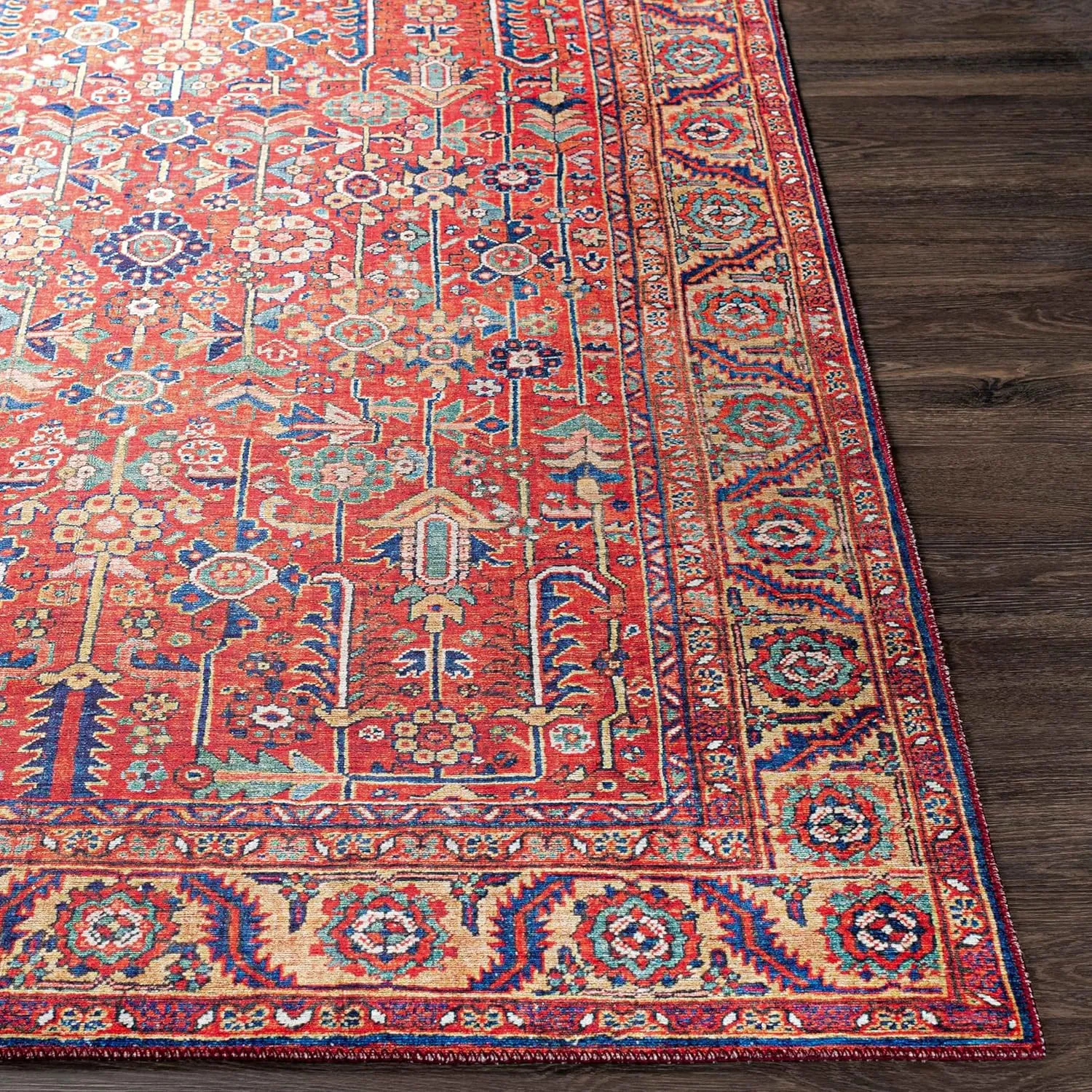 Mark&Day Area Rugs, 3x8 Loveren Traditional Bright Red Runner Area Rug, Red Carpet for Hallway, Kitchen, Bedroom or Living Room (2'6" x 7'6" Runner)