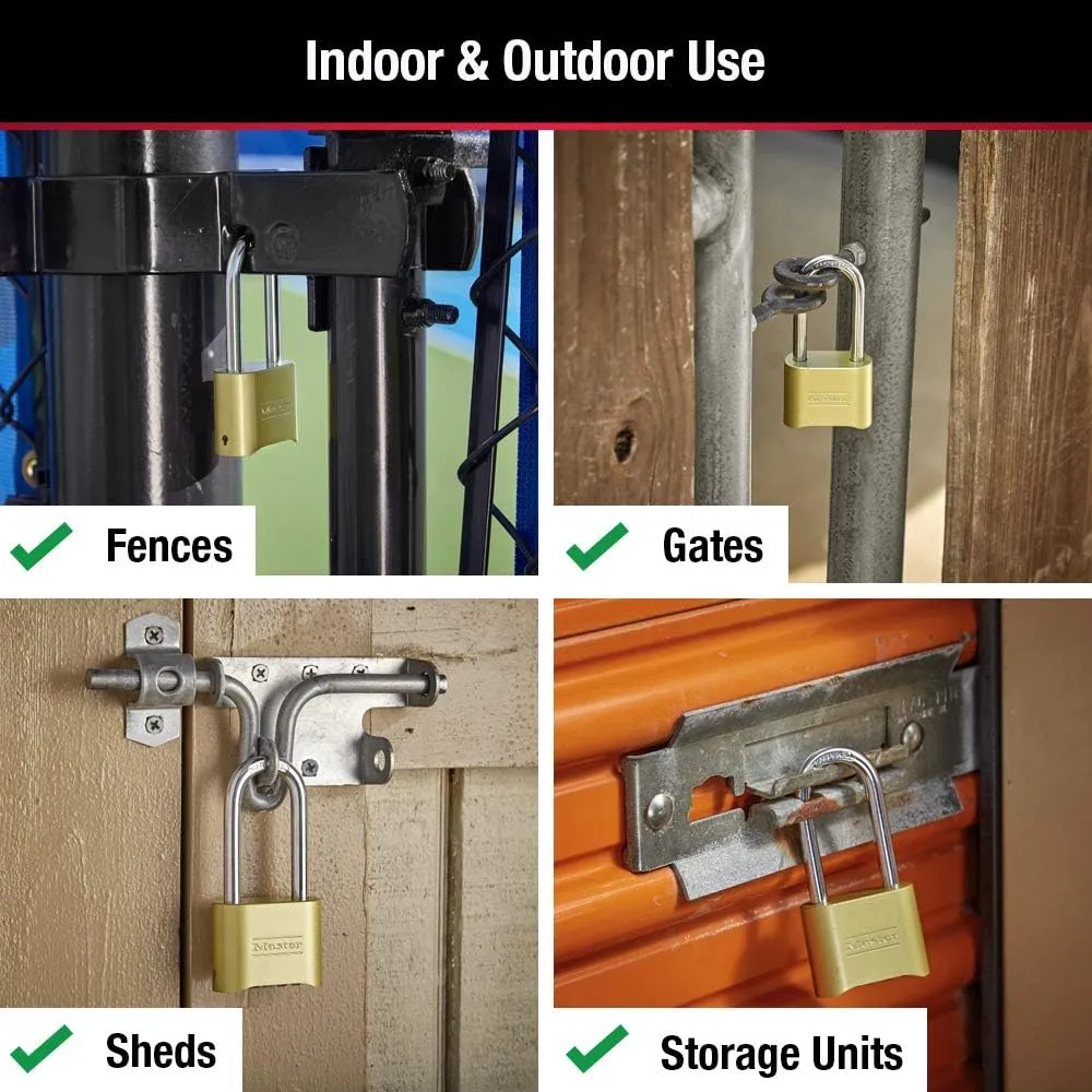 Master Lock 175LH 2' Wide Set Your Own Combination Padlock, with 2-1/4 in. Shackle, Brass Finish