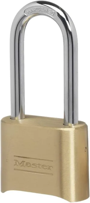 Master Lock 175LH 2' Wide Set Your Own Combination Padlock, with 2-1/4 in. Shackle, Brass Finish