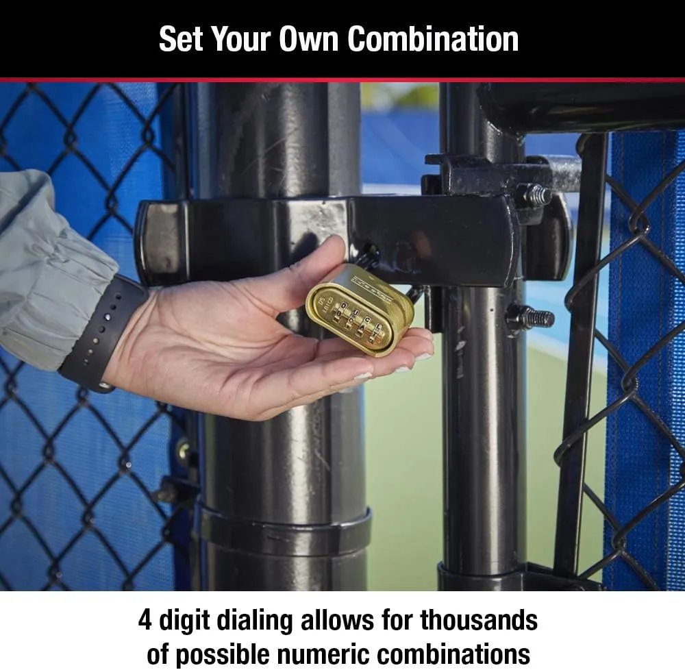 Master Lock 175LH 2' Wide Set Your Own Combination Padlock, with 2-1/4 in. Shackle, Brass Finish