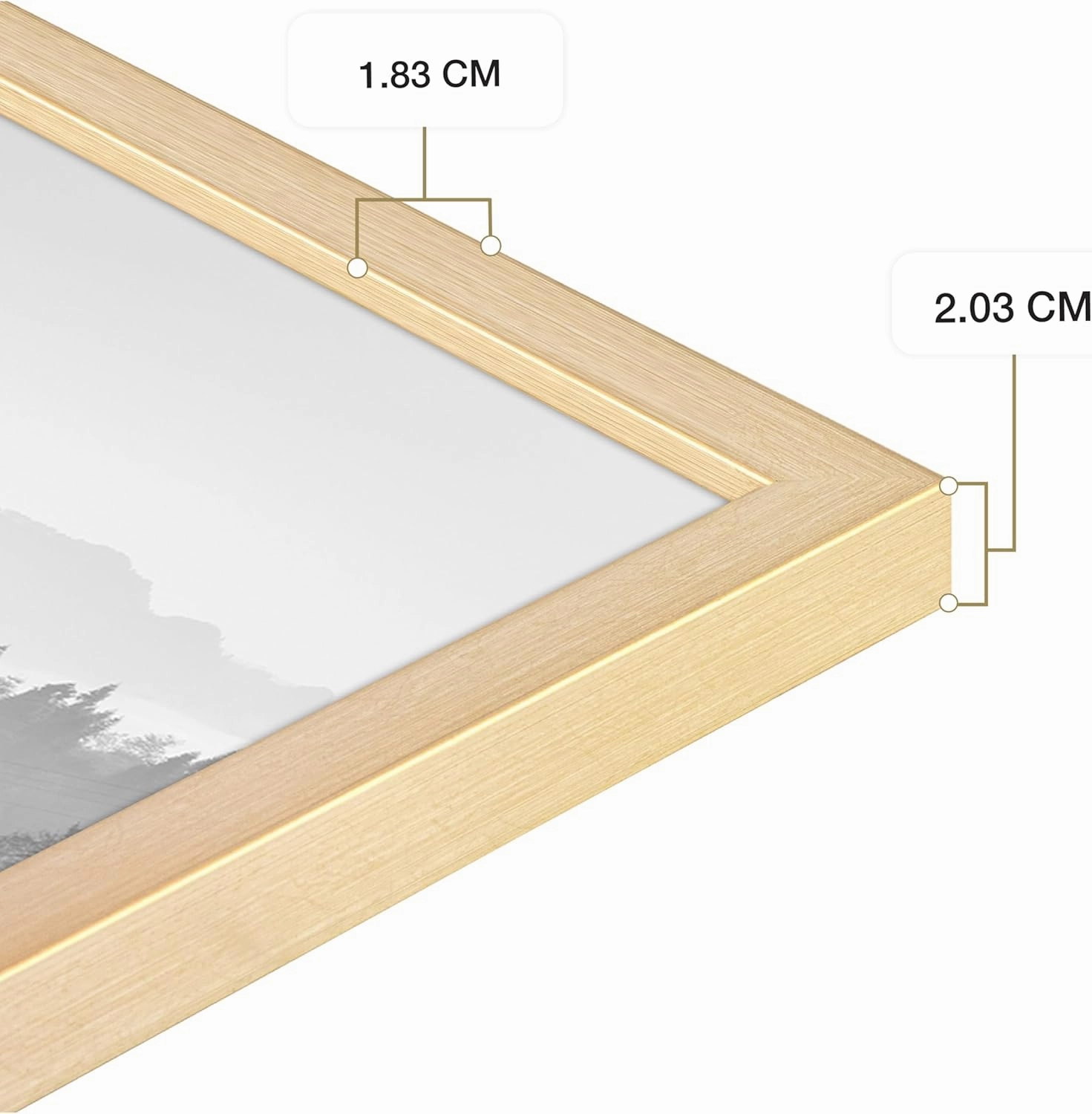 MCS Foundation 24x36 Poster Frame Traditional Brass, Vertical & Horizontal Wall Hanging Large Picture Frame for Photos, Posters & Art Prints (1-Pack)